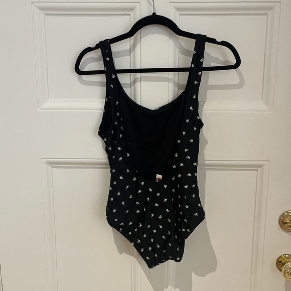 Solid and Striped Anne Marie black one piece purple and green embroidery - Picture 2 of 3